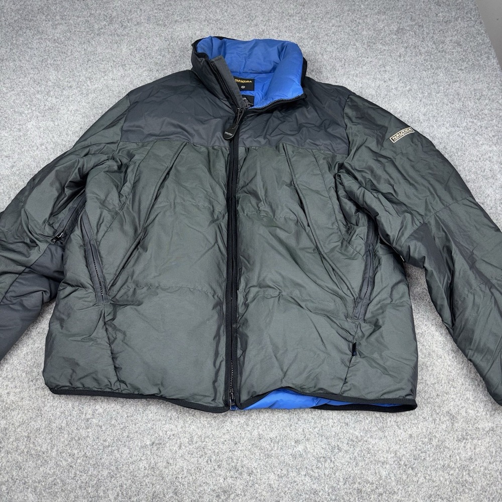Vintage Nautica Competition Down Jacket Men's XL Gray Blue Puffer Ski 90s Retro